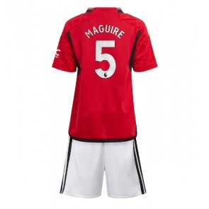 Manchester United Harry Maguire #5 Replica Home Stadium Kit for Kids 2023-24 Short Sleeve (+ pants)